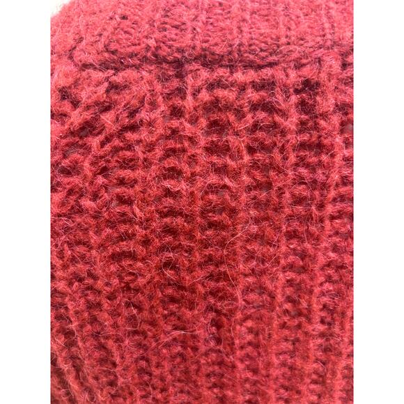 Elsamanda Made in Italy Alpaca Blend Open Knit Sweater Large Red Mohair  NWT - Picture 4 of 10